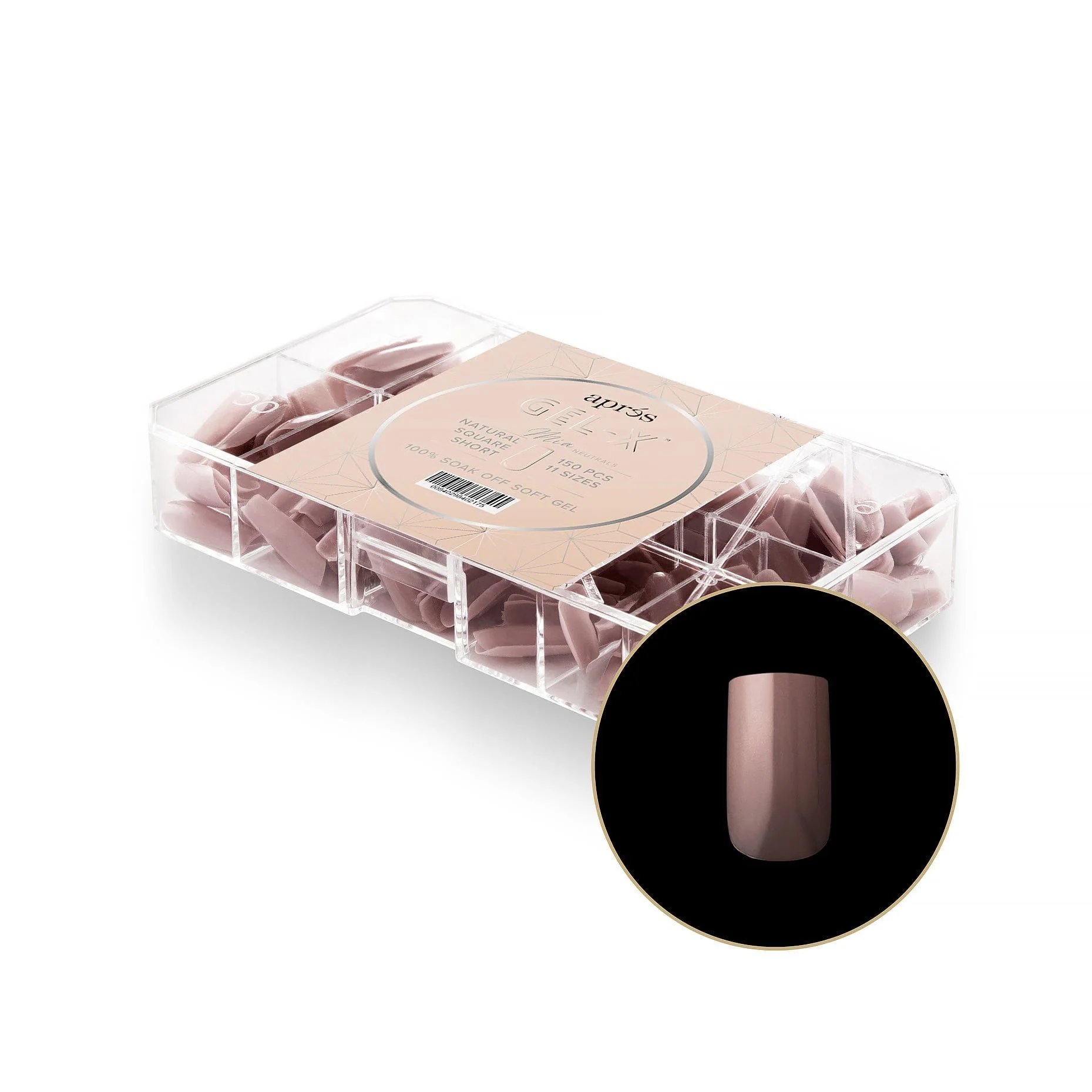 Apres Gel X™ NEUTRALS Box of 150pcs Mia Natural Square Tips - Image 2