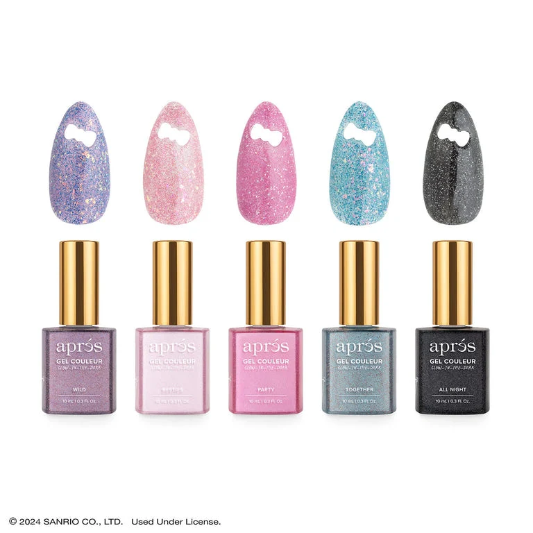 Apres Gel Couleur Kuromi™ Naughty and Nice Flash Glitter Gel Couleur (Set of 5), 10ml - Image 2