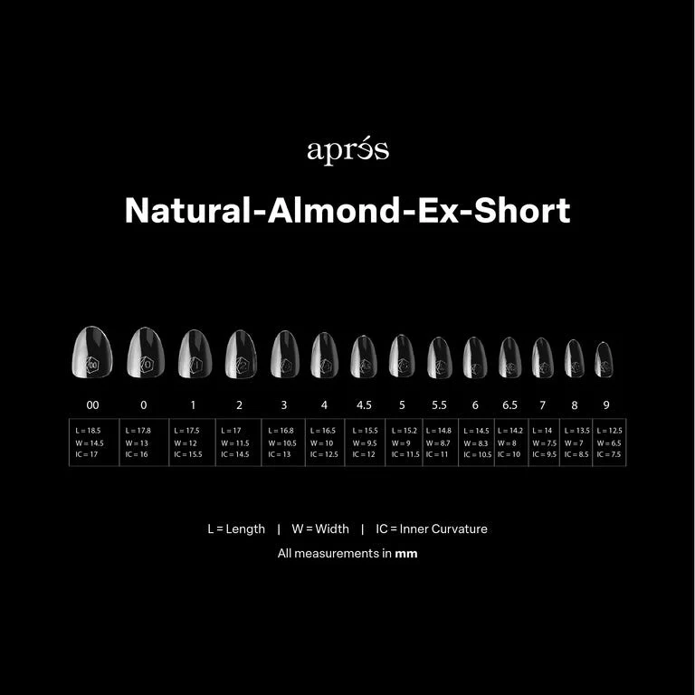 Apres Gel X™ Box of 280pcs Natural Almond Extra Short Tips Mini - Image 6