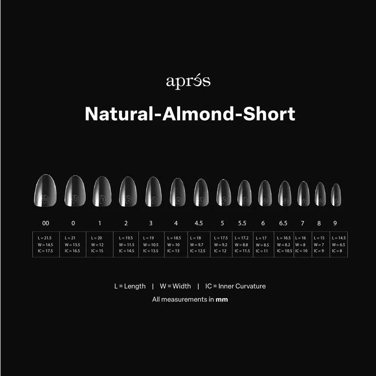 Apres Gel X™ Box of 280pcs Natural Almond Short Tips Mini - Image 3
