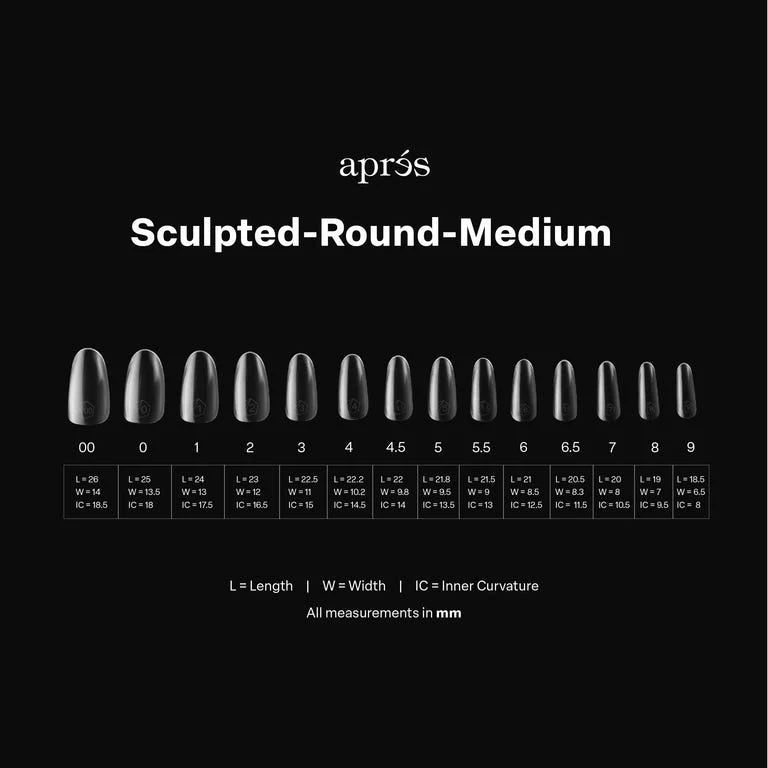 Apres Gel X™ Box of 280pcs Sculpted Round Short / Medium / Long Tips Mini - Image 3