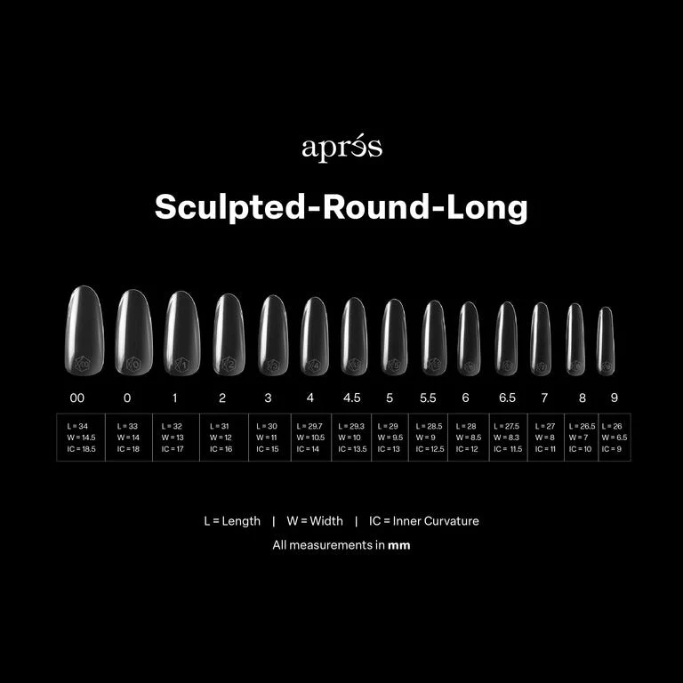 Apres Gel X™ Box of 280pcs Sculpted Round Short / Medium / Long Tips Mini - Image 9