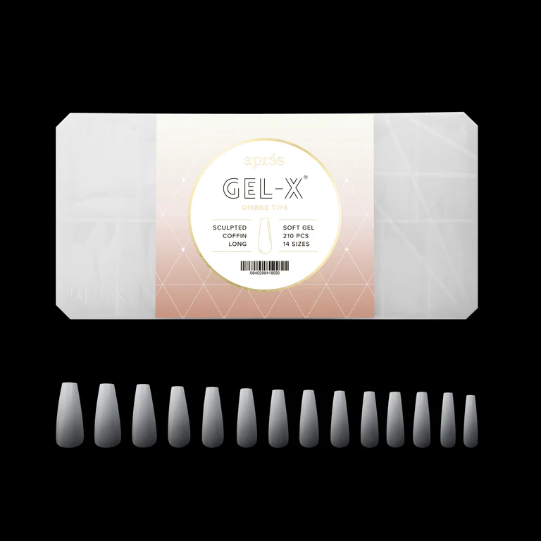 Apres Gel X™ Ombre Box of 210pcs Sculpted Coffin Long Tips - Image 2