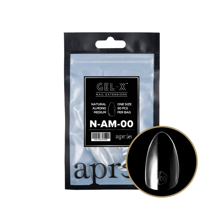 Apres Gel X™ Refill Bags (50pcs) Natural Almond Medium Tips