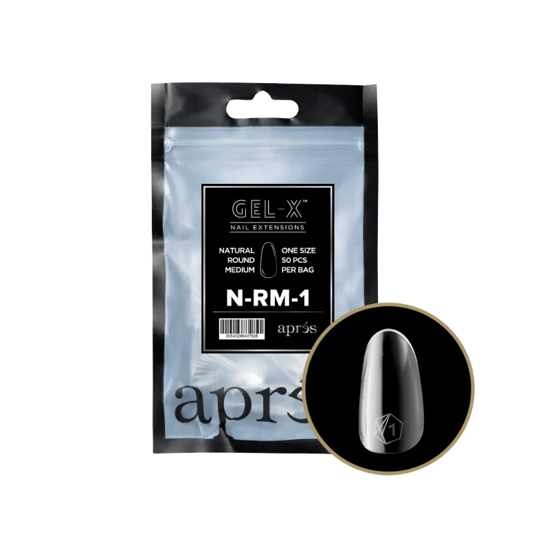 Apres Gel X™ Refill Bags (50pcs) Natural Round Medium Tips - Image 4