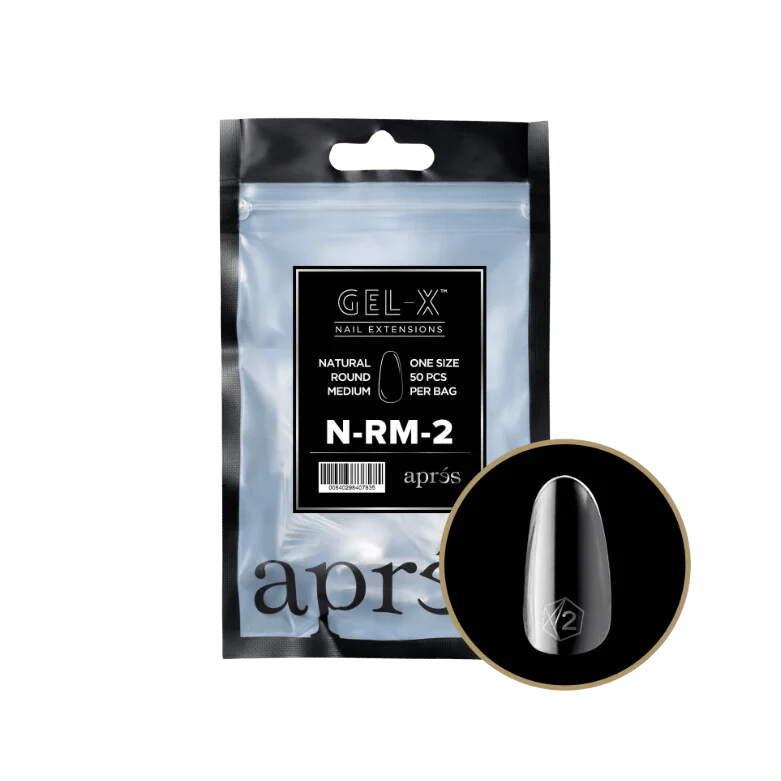 Apres Gel X™ Refill Bags (50pcs) Natural Round Medium Tips - Image 5