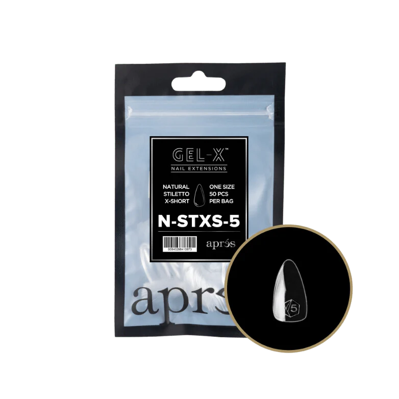 Apres Gel X™ Refill Bags (50pcs) Natural Stiletto Extra Short Tips - Image 8