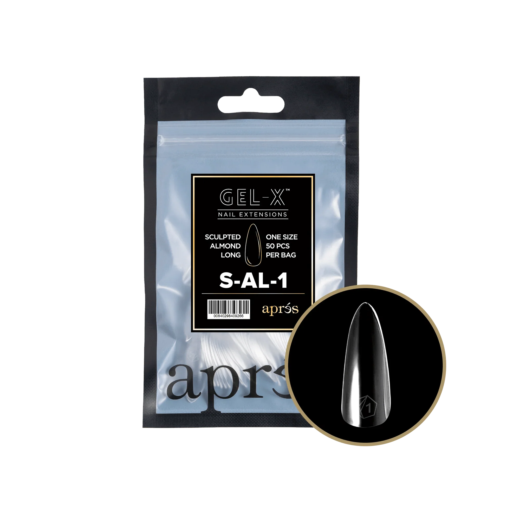 Apres Gel X™ Refill Bags (50pcs) Sculpted Almond Long Tips - Image 3
