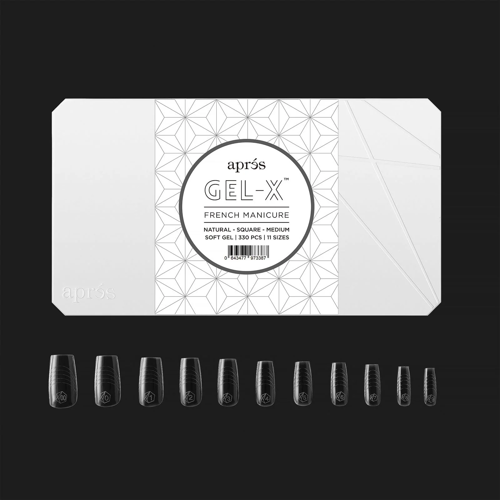 Apres Gel X™ Box of 330pcs French Manicure Natural Square Medium Tips - Image 2