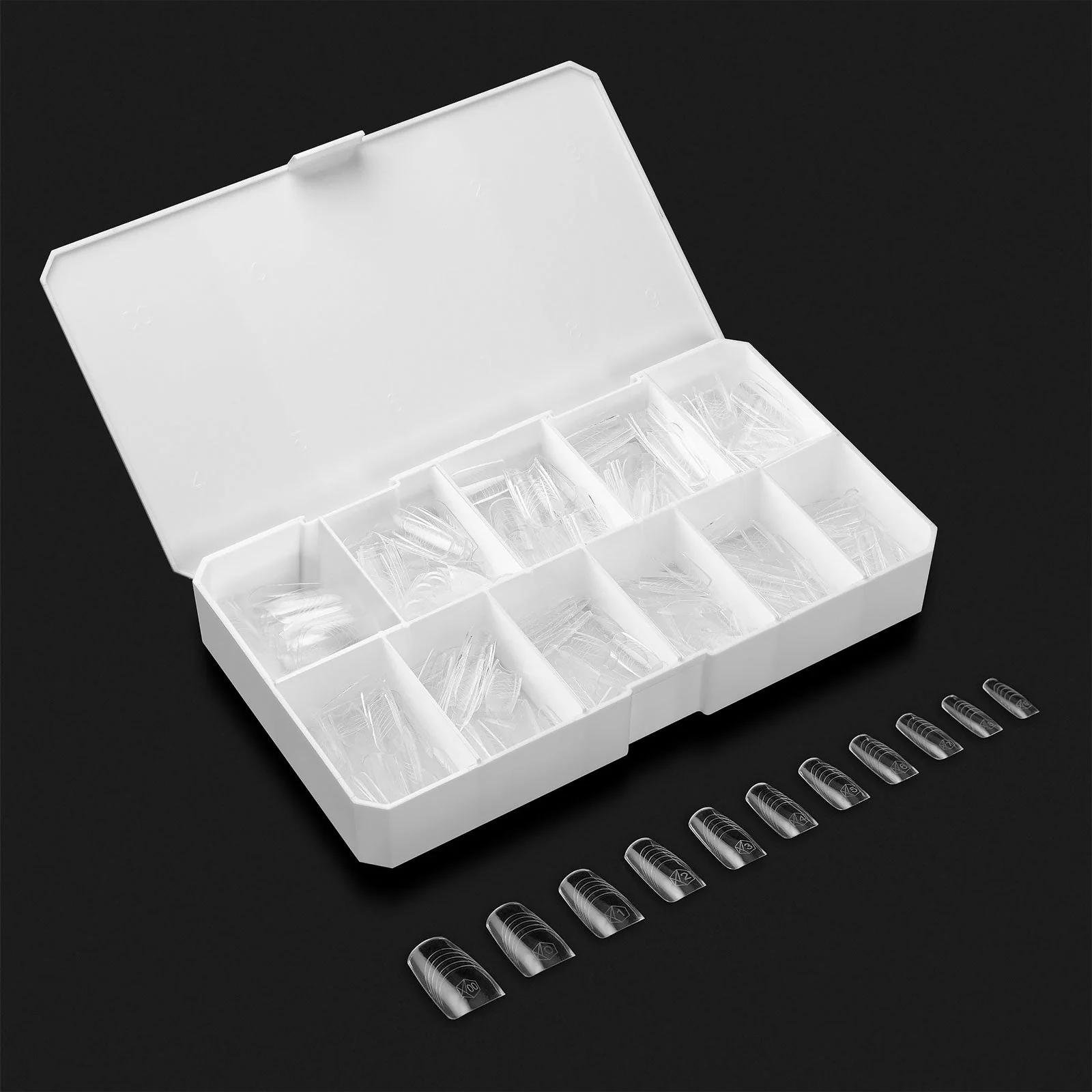 Apres Gel X™ Box of 330pcs French Manicure Natural Square Medium Tips - Image 3