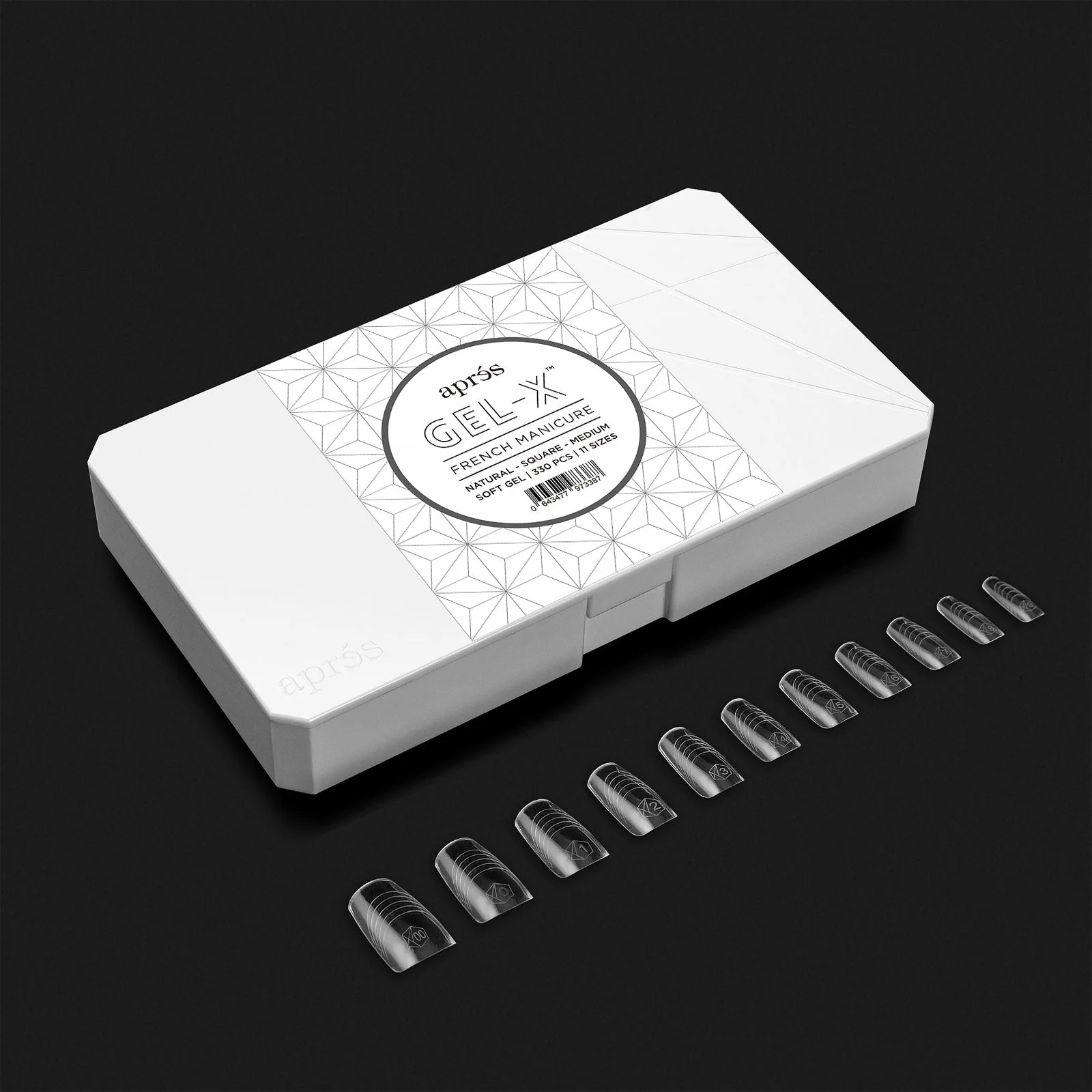 Apres Gel X™ Box of 330pcs French Manicure Natural Square Medium Tips - Image 4
