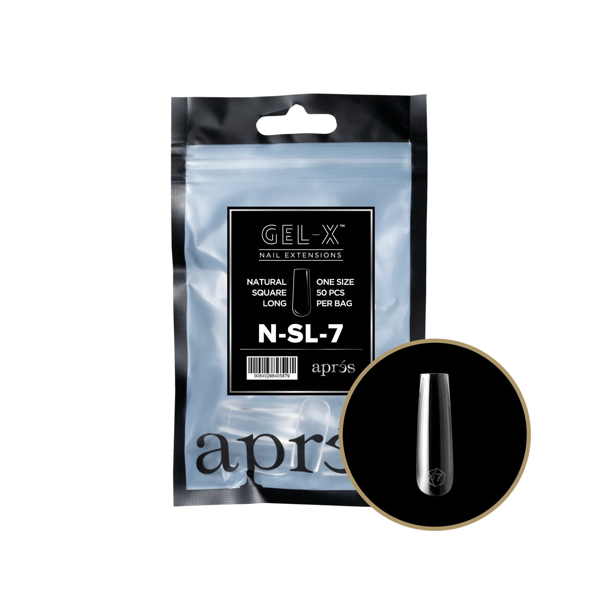 Apres Refill Bags (50pcs) Natural Square Long Tips - Image 14