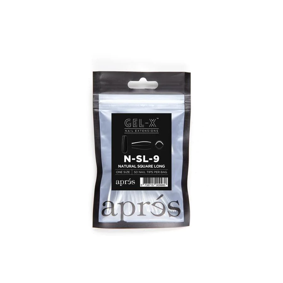 Apres Refill Bags (50pcs) Natural Square Long Tips - Image 16