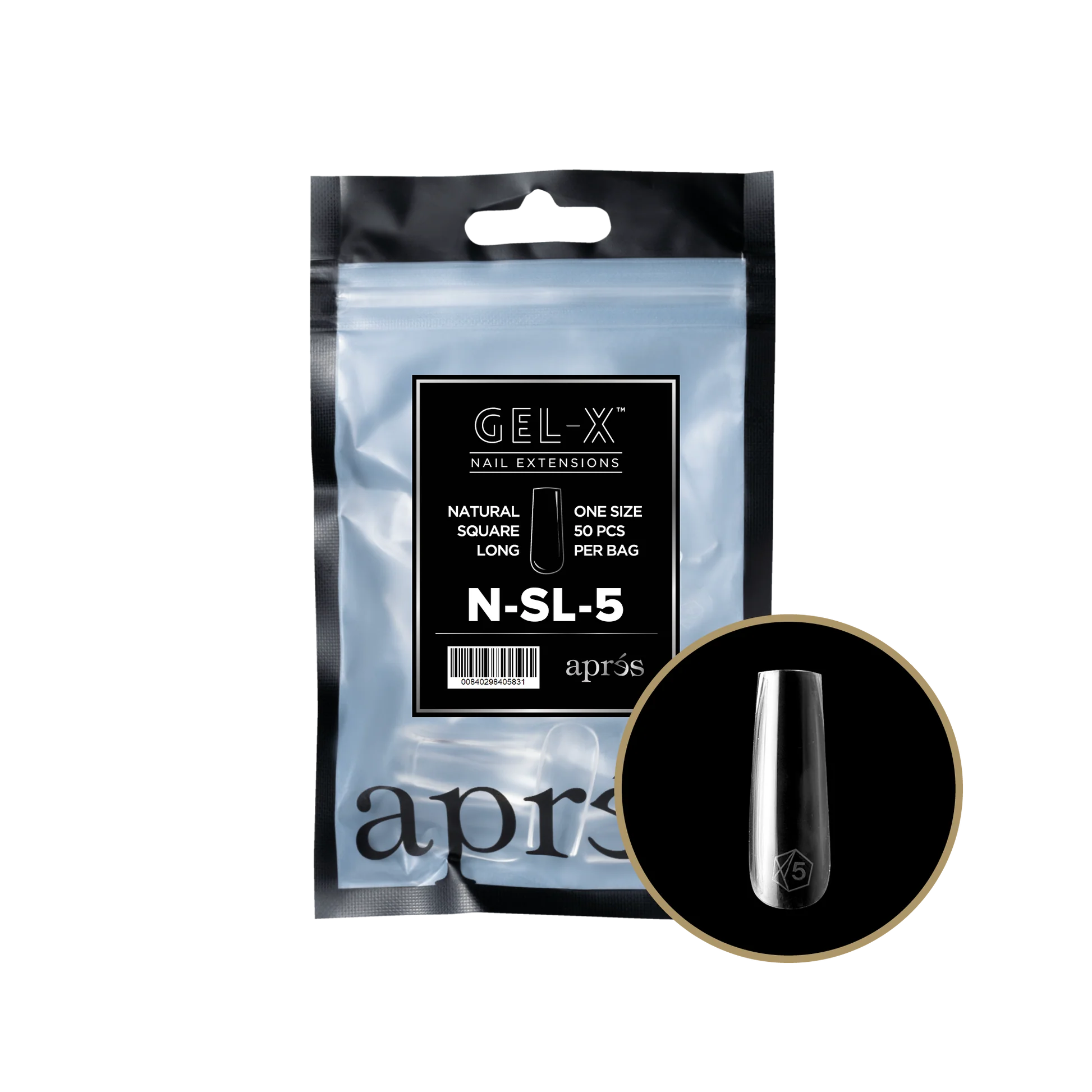 Apres Refill Bags (50pcs) Natural Square Long Tips - Image 9
