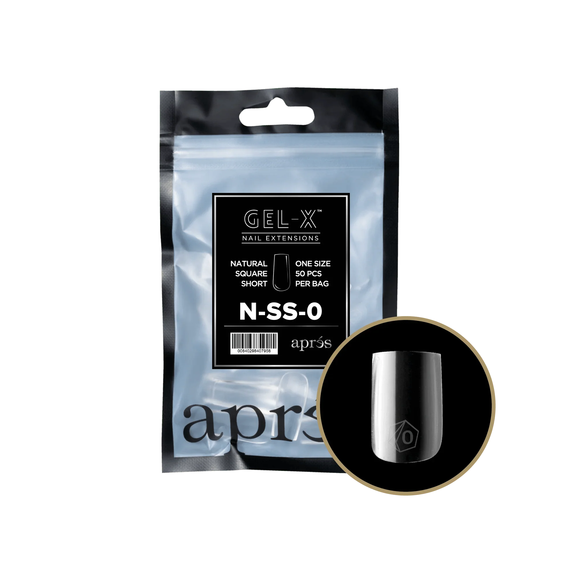 Apres Refill Bags (50pcs) Natural Square Short Tips - Image 2