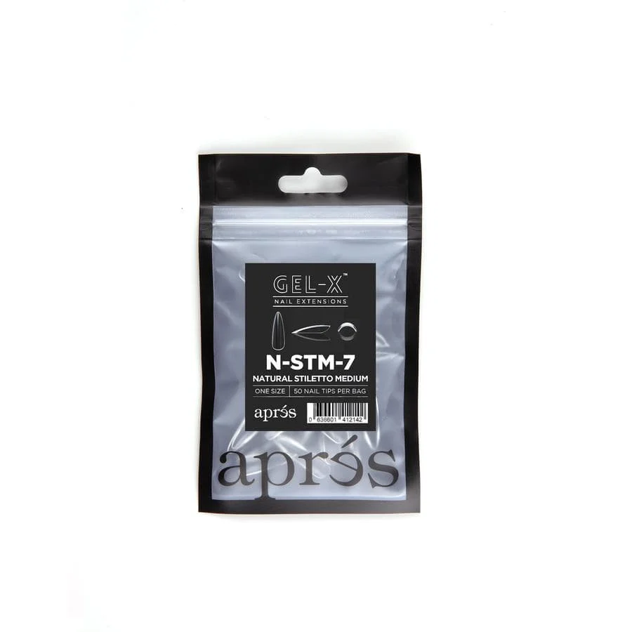 Apres Refill Bags (50pcs) Natural Stiletto Medium Tips - Image 17