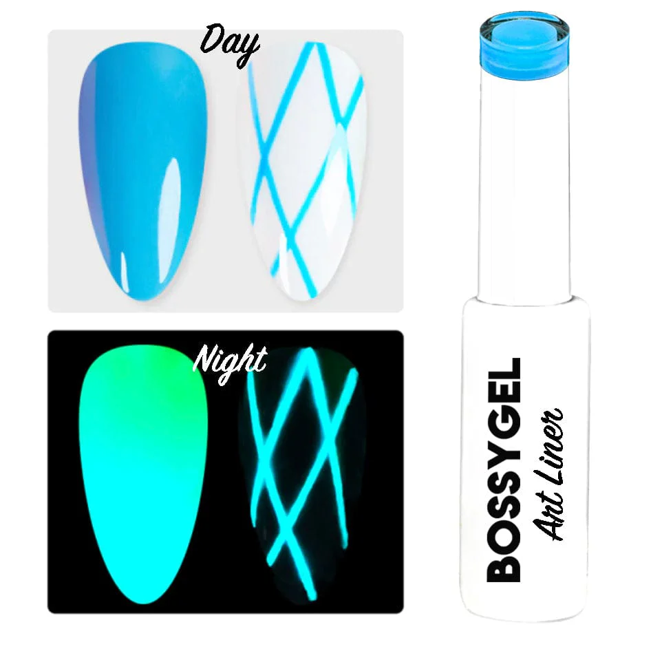 BOSSY Gel Art Liner Glow In The Dark 03 Pinata Blue - Image 3