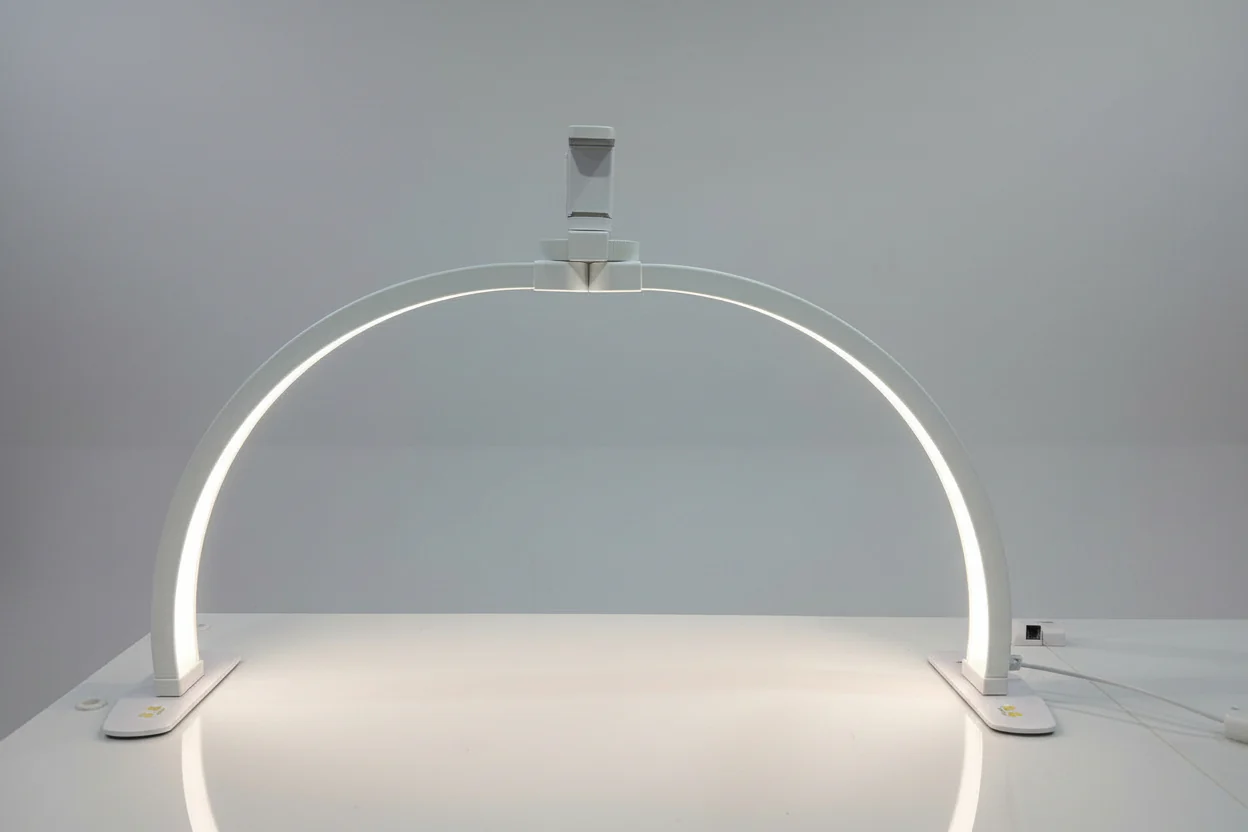 JNBS 29" Foldable Half Moon LED Light with Phone Holder - White