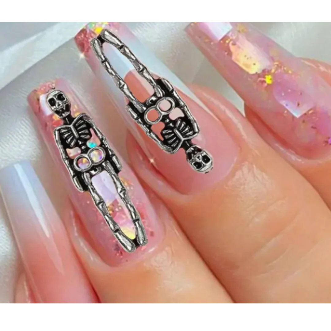 JNBS Nail Charm Skull Skeleton (10pcs/bag) - Image 3
