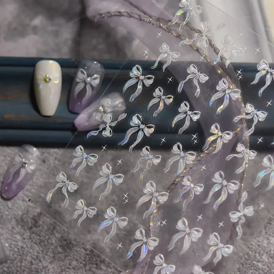 JNBS Nail Sticker Glitter Bow - Image 2