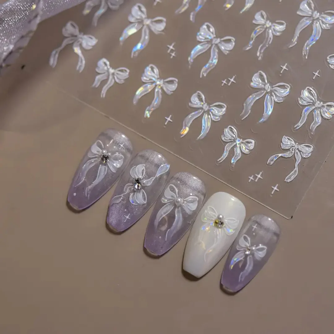 JNBS Nail Sticker Glitter Bow - Image 4