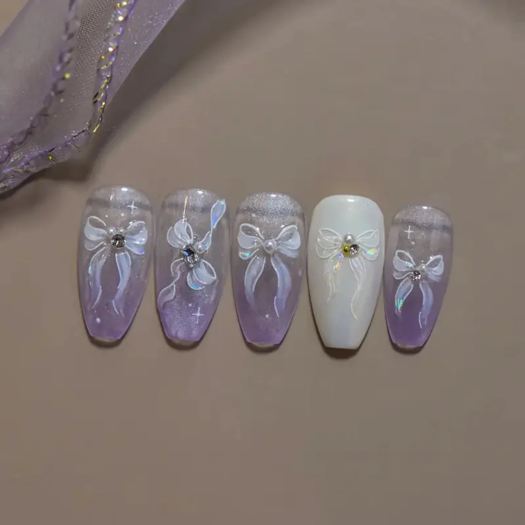 JNBS Nail Sticker Glitter Bow - Image 5