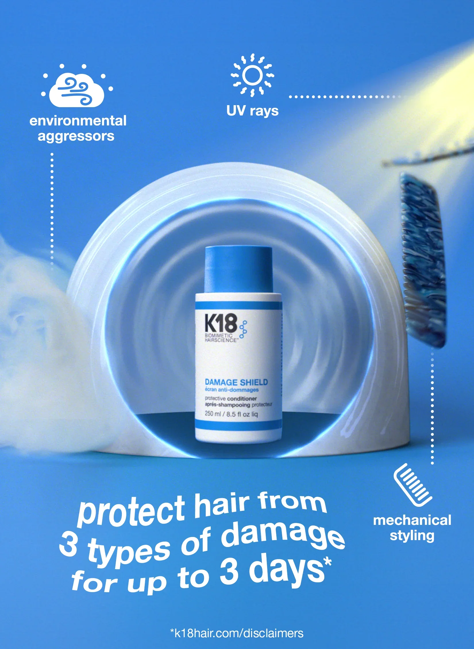 K18 Biomimetic Hairscience DAMAGE SHIELD Protective Conditioner 8.5 fl. oz. - Image 3