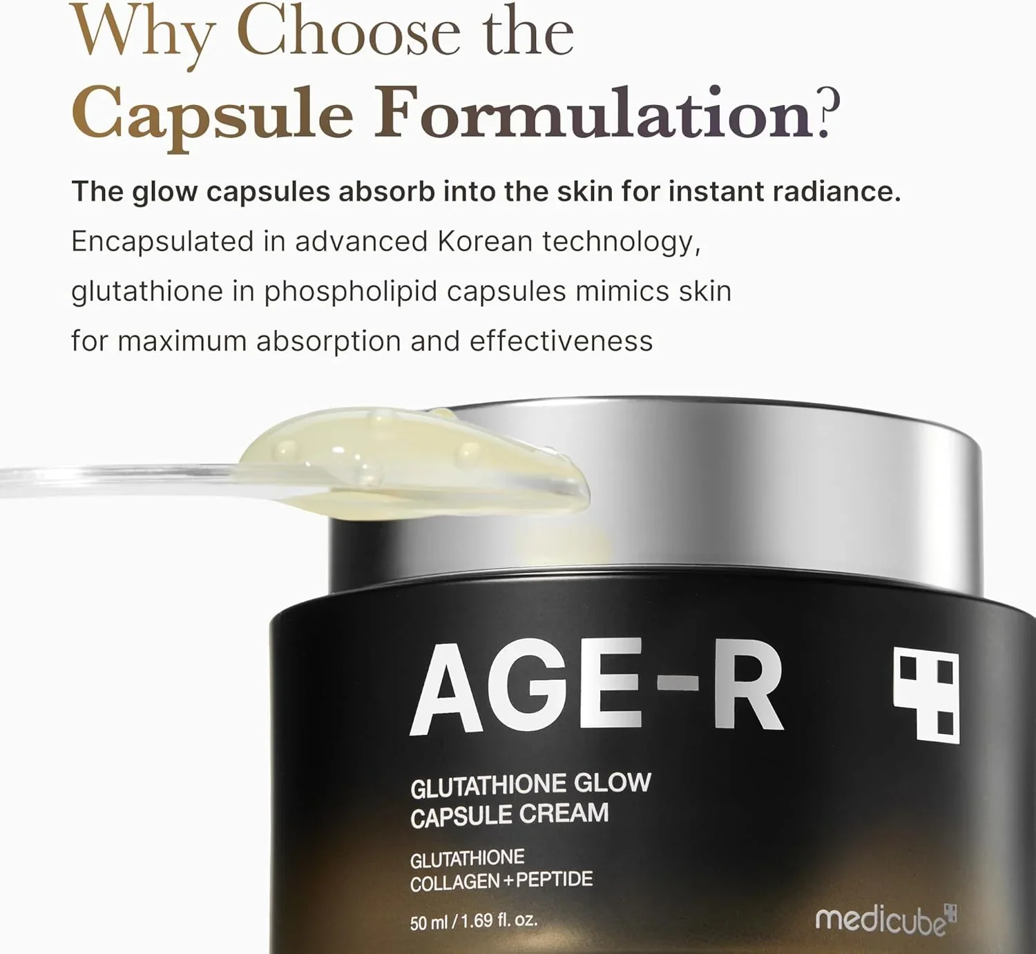 MEDICUBE Age-R Glutathione Glow Capsule Cream 50mL - Image 4