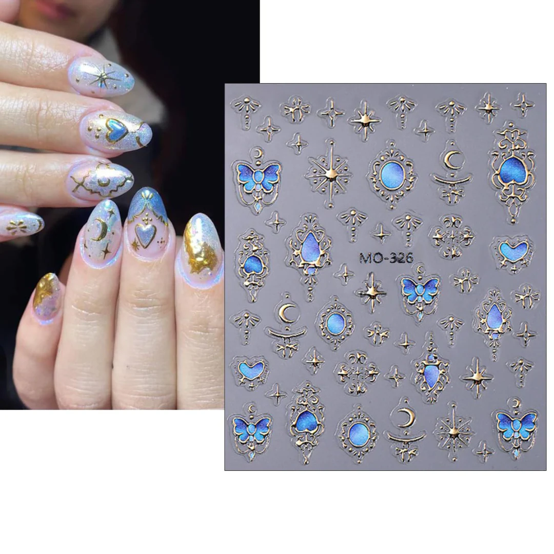 MOSR Nail Art Sticker Crystal Baroque Sun Star - Image 3