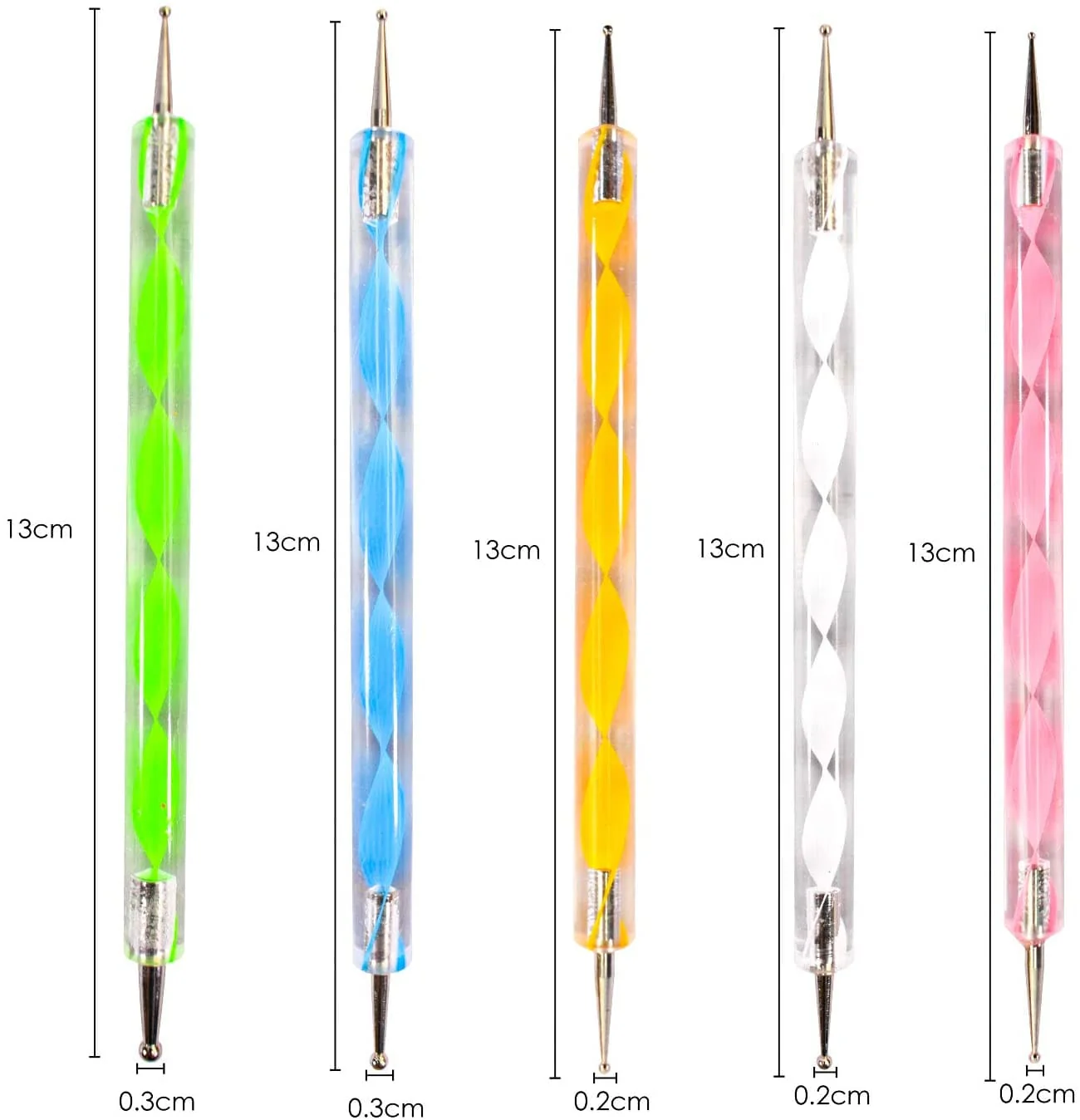 Nail Art Brush Dual Dotting Tool (Set of 5 pcs) - Image 3