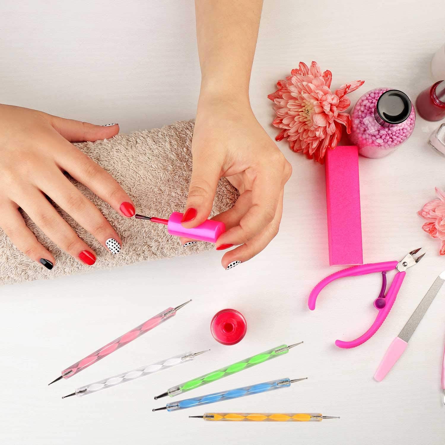 Nail Art Brush Dual Dotting Tool (Set of 5 pcs) - Image 5