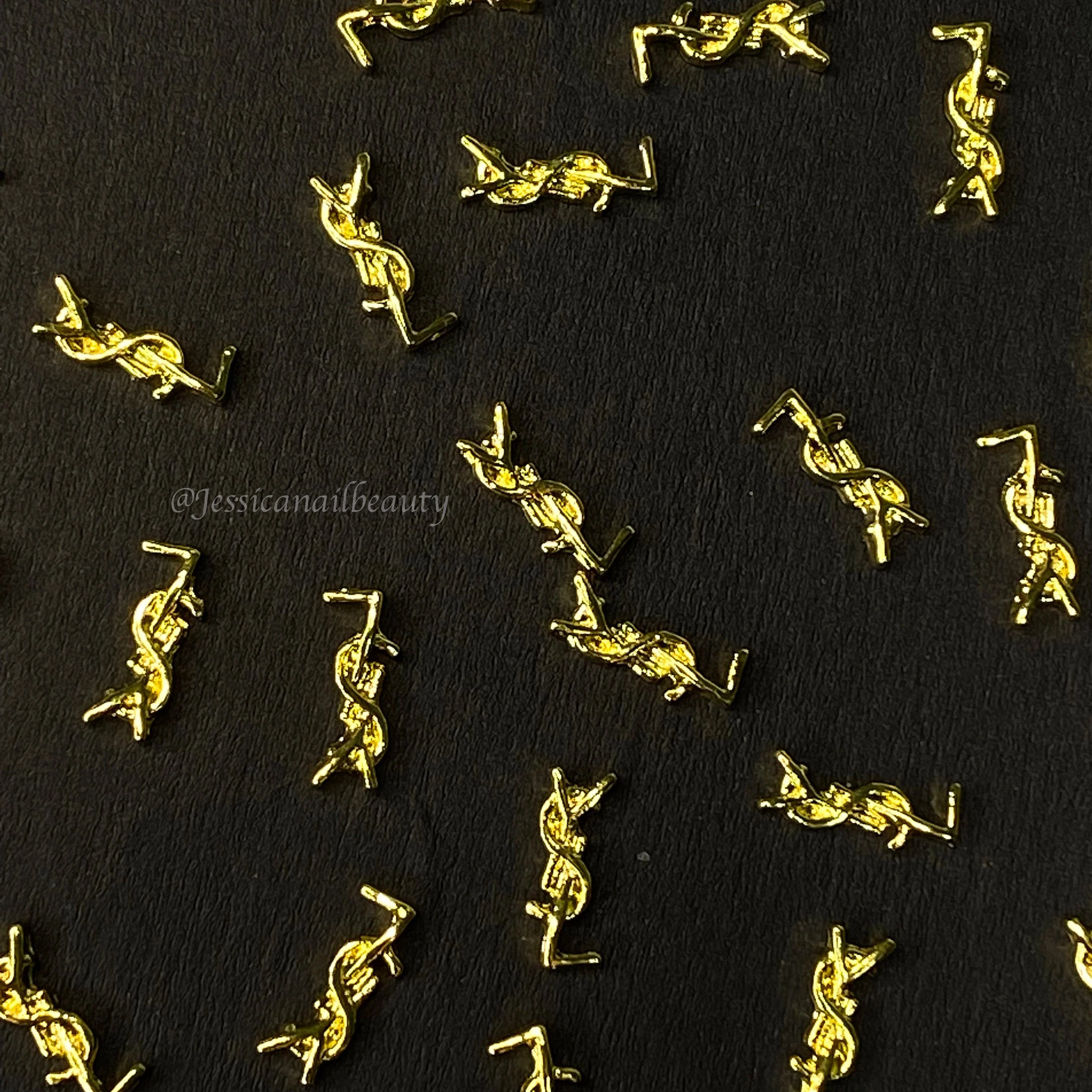 JNBS Nail Charm Small Metal Brand Letter Symbol (10pcs)