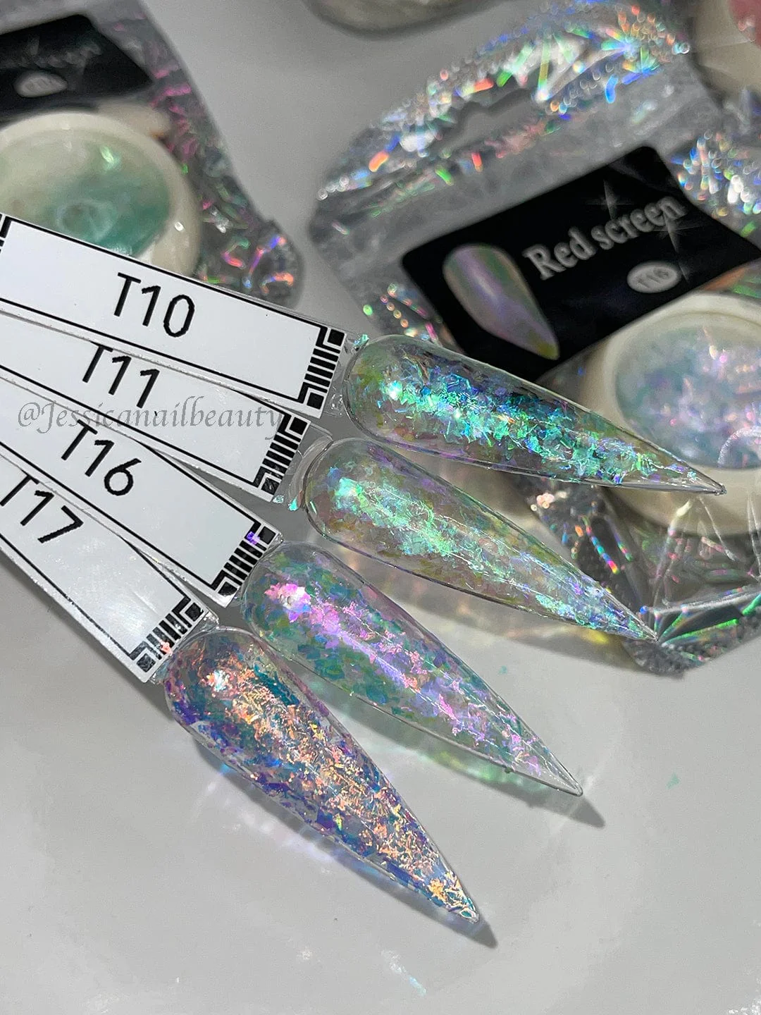 JNBS Nail Flakes Iridescent Aurora 3g T10 - Image 2