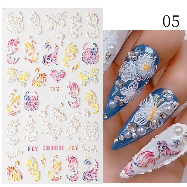 JNBS 5D Embossed Nail Sticker (Choose your style) - Image 2