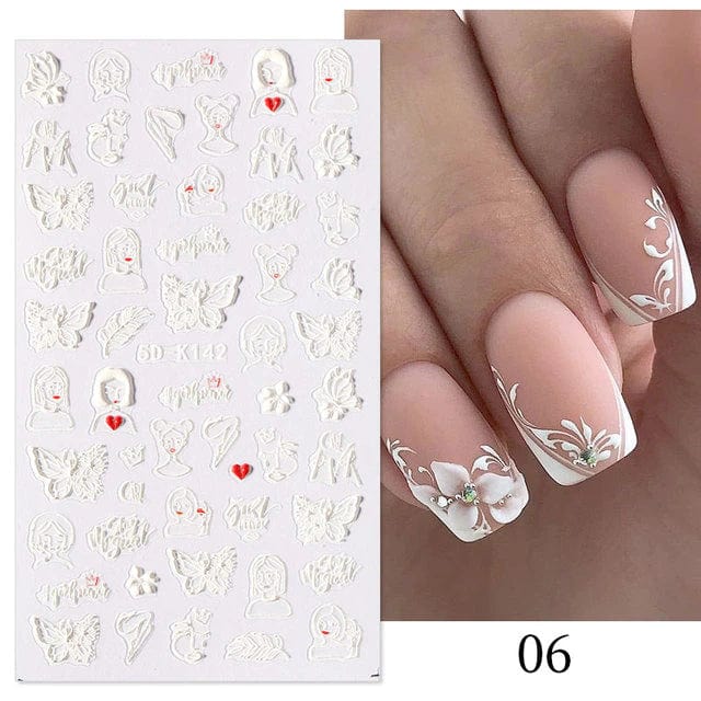 JNBS 5D Embossed Nail Sticker (Choose your style) - Image 5